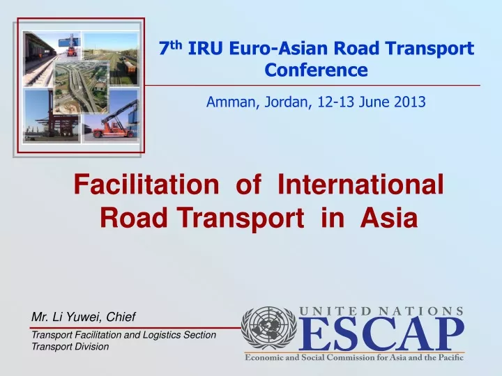 7 th iru euro asian road transport conference