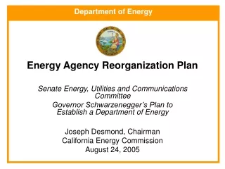 Energy Agency Reorganization Plan