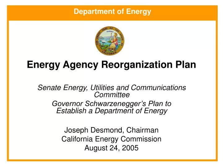 energy agency reorganization plan
