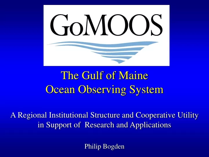 the gulf of maine ocean observing system