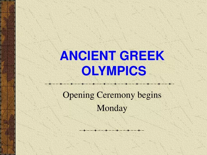 ancient greek olympics