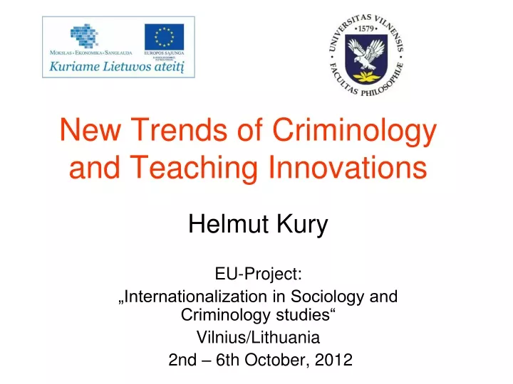 new trends of criminology and teaching innovations