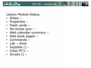 CIS 90 - Lesson 14