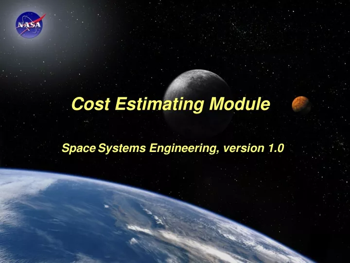 cost estimating module space systems engineering