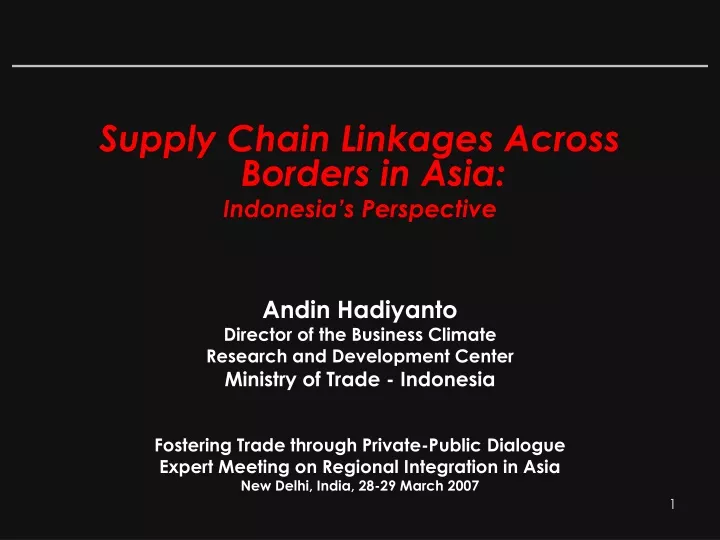 supply chain linkages across borders in asia