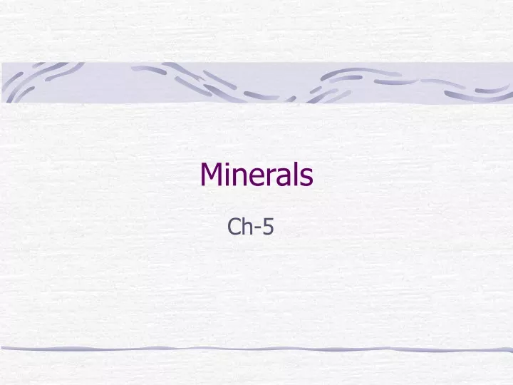 minerals