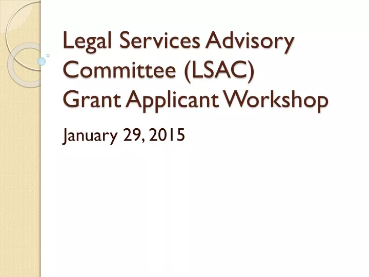 legal services advisory committee lsac grant applicant workshop