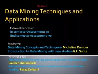 Data Mining Techniques and Applications