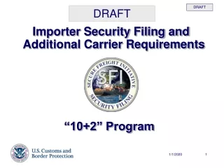 Importer Security Filing and Additional Carrier Requirements