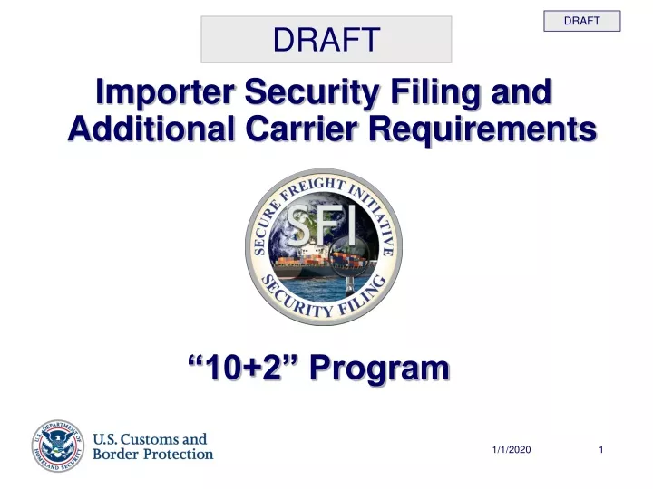 importer security filing and additional carrier