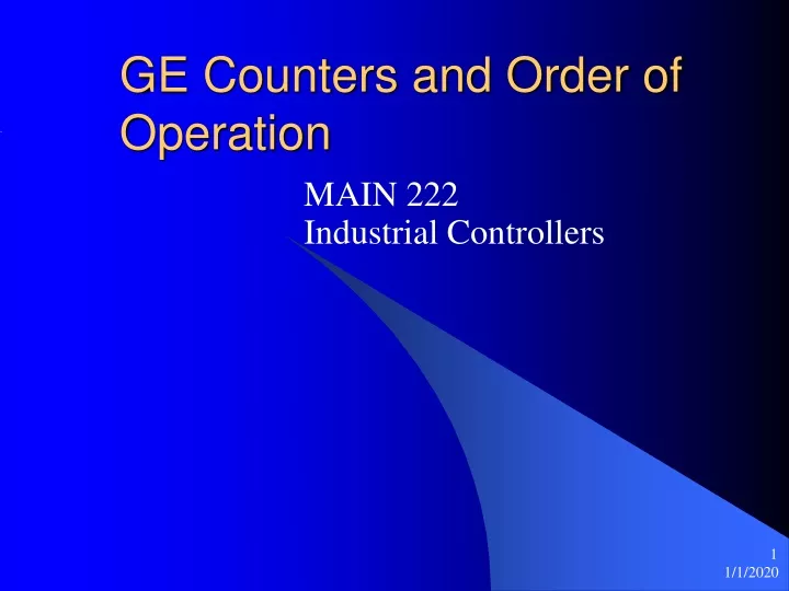 ge counters and order of operation