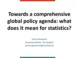 Towards  a comprehensive global policy agenda: what does it mean for statistics?