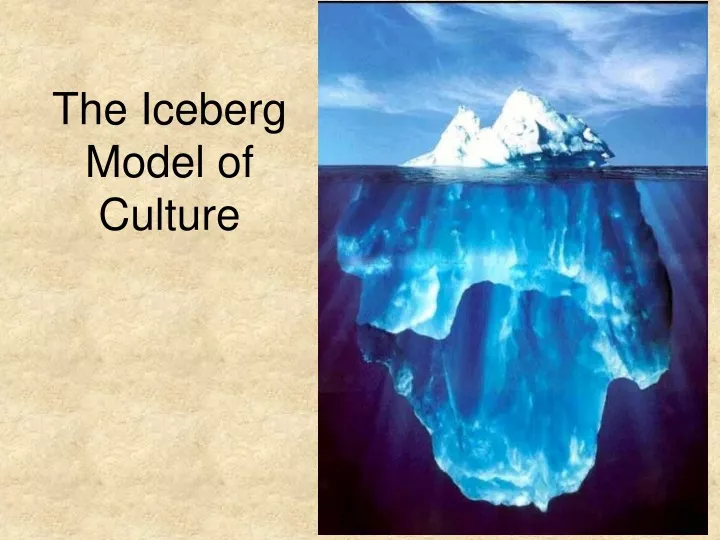 the iceberg model of culture
