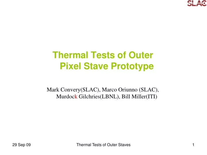 thermal tests of outer pixel stave prototype mark