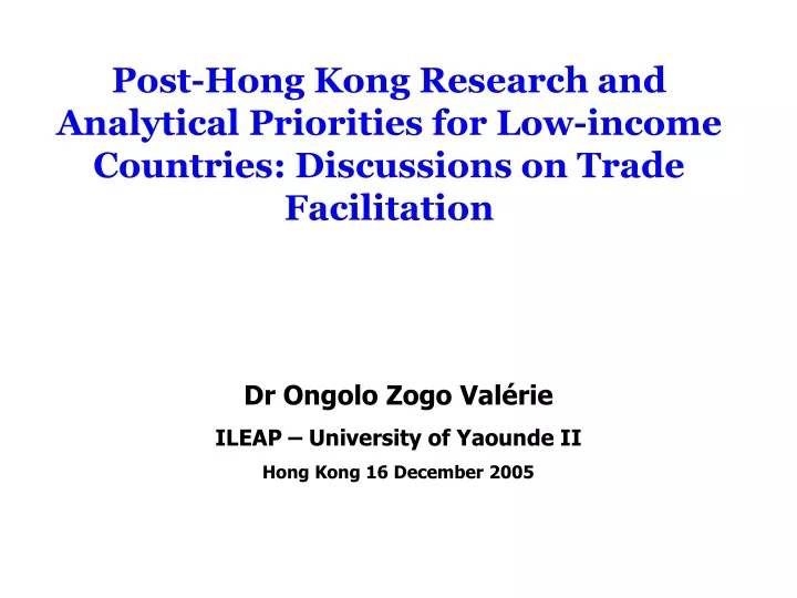 post hong kong research and analytical priorities