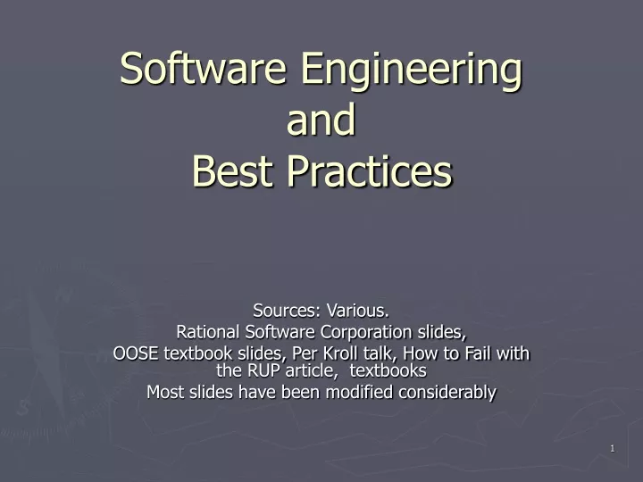 software engineering and best practices