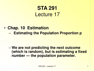 STA 291 Lecture 17
