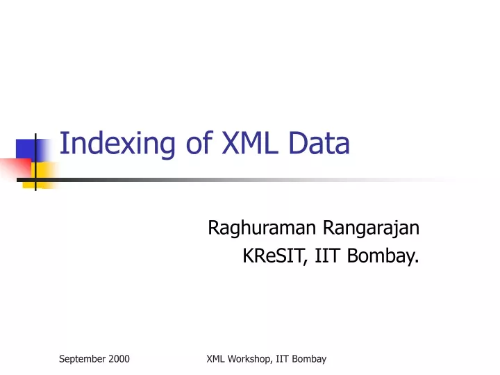 indexing of xml data