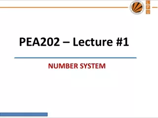 PEA202 – Lecture #1