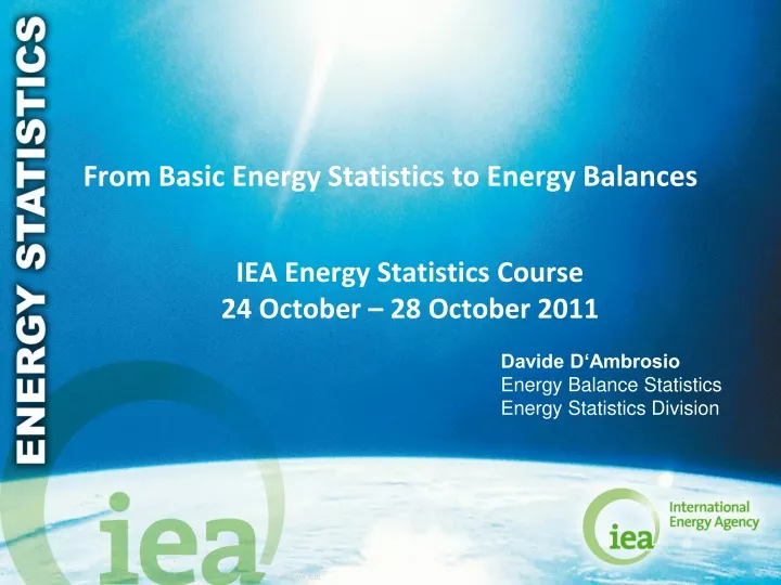 from basic energy statistics to energy balances