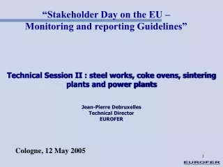 “Stakeholder Day on the EU –  Monitoring and reporting Guidelines”