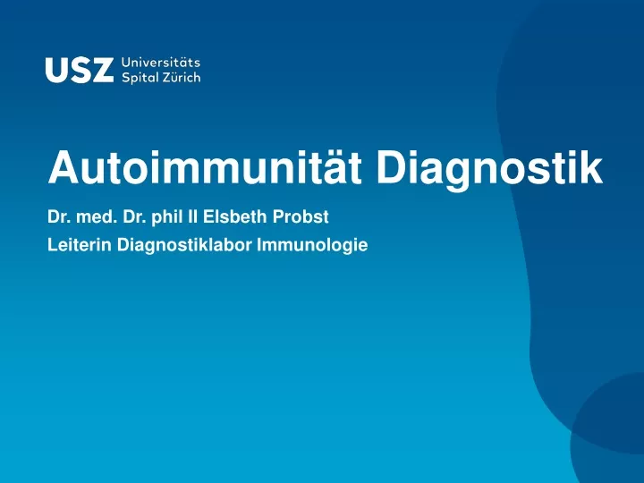autoimmunit t diagnostik