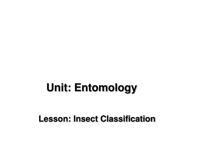 unit entomology