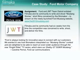 Case Study:  Ford Motor Company