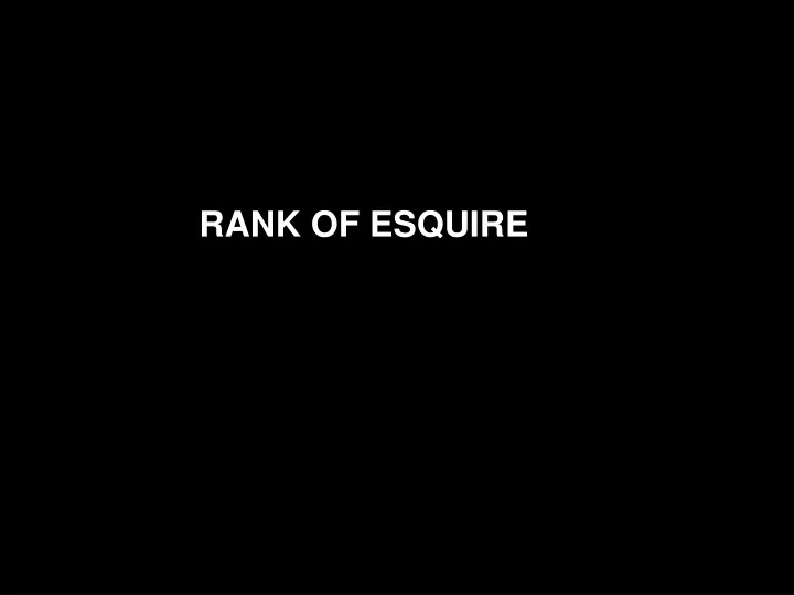 rank of esquire