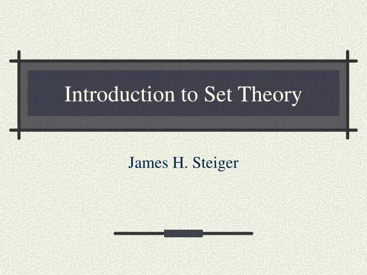 introduction to set theory