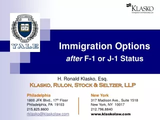 Immigration Options after  F-1 or J-1 Status