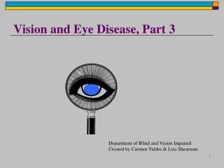 Vision and Eye Disease, Part 3