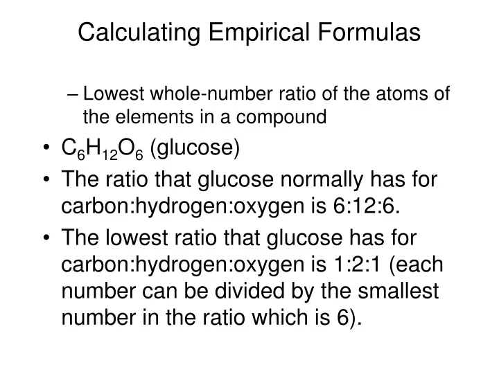 calculating empirical formulas