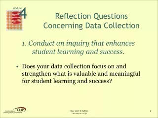 Reflection Questions Concerning Data Collection