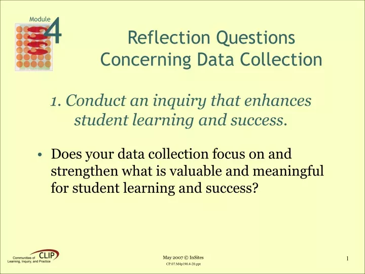 reflection questions concerning data collection