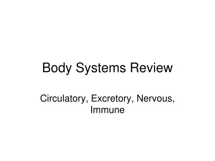 body systems review