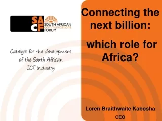 Connecting the next billion:  which role for Africa? Loren Braithwaite Kabosha CEO