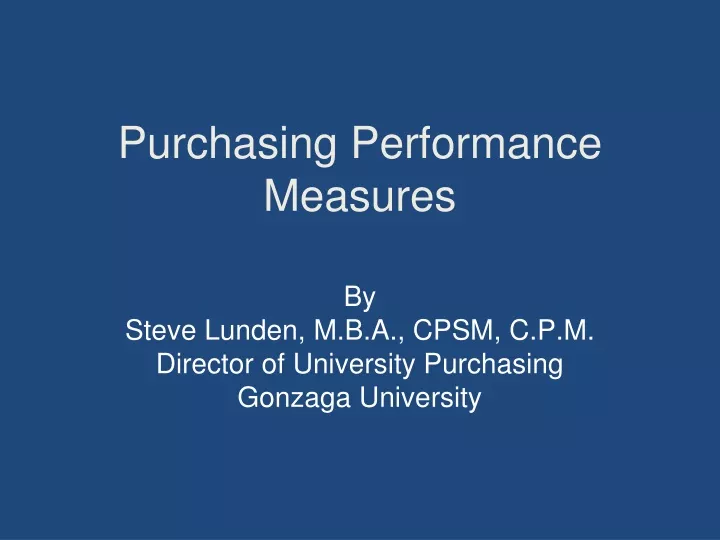 purchasing performance measures