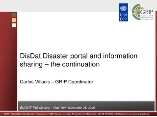 DisDat Disaster portal and information sharing – the continuation