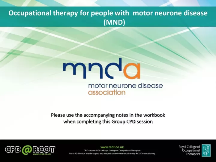 occupational therapy for people with motor neurone disease mnd