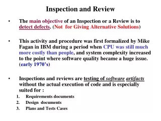 Inspection and Review