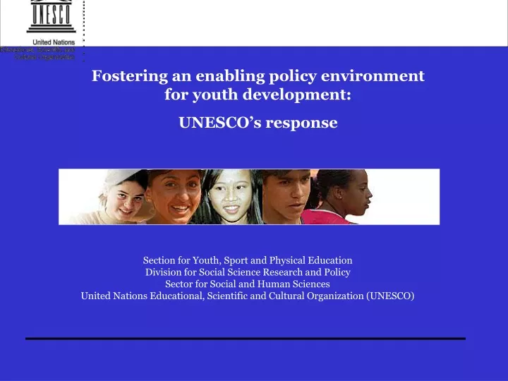 fostering an enabling policy environment