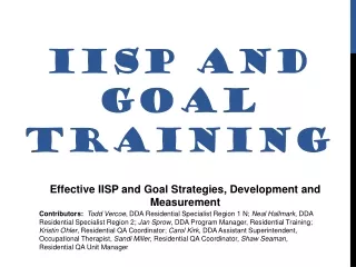 IISP and Goal Training