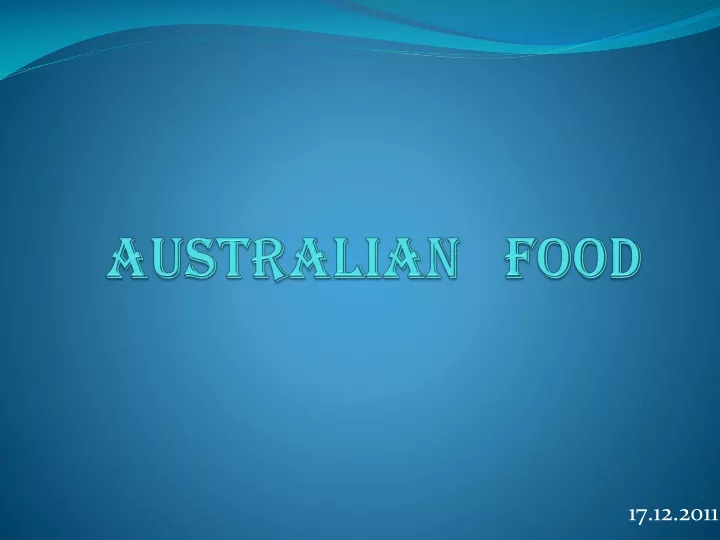 australian food