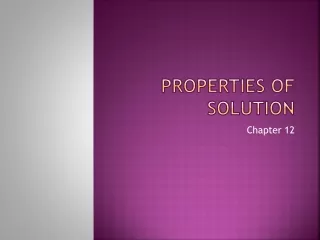 Properties Of Solution