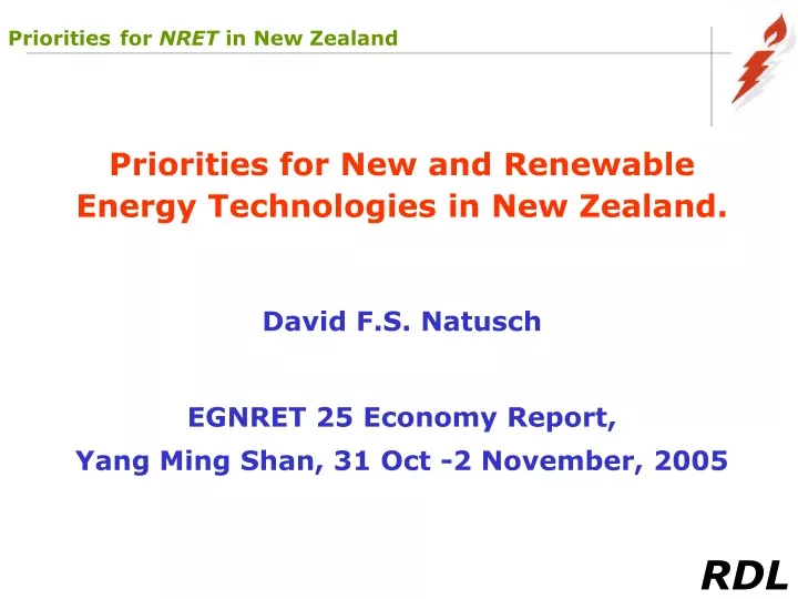 priorities for nret in new zealand