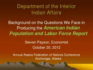 Department of the Interior Indian Affairs