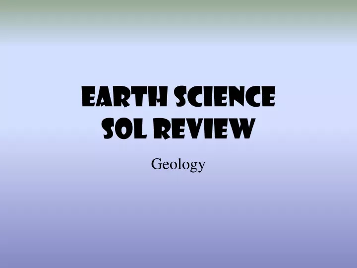 earth science sol review