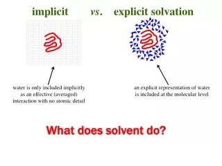 implicit         vs .    explicit solvation
