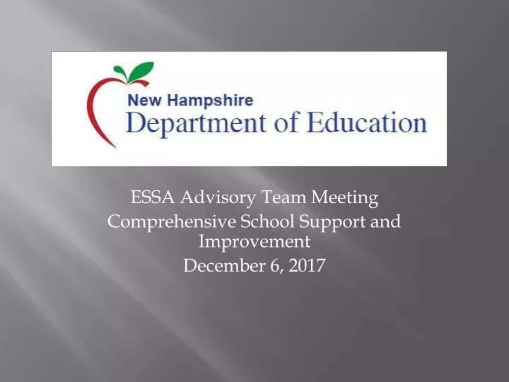 essa advisory team meeting comprehensive school support and improvement december 6 2017